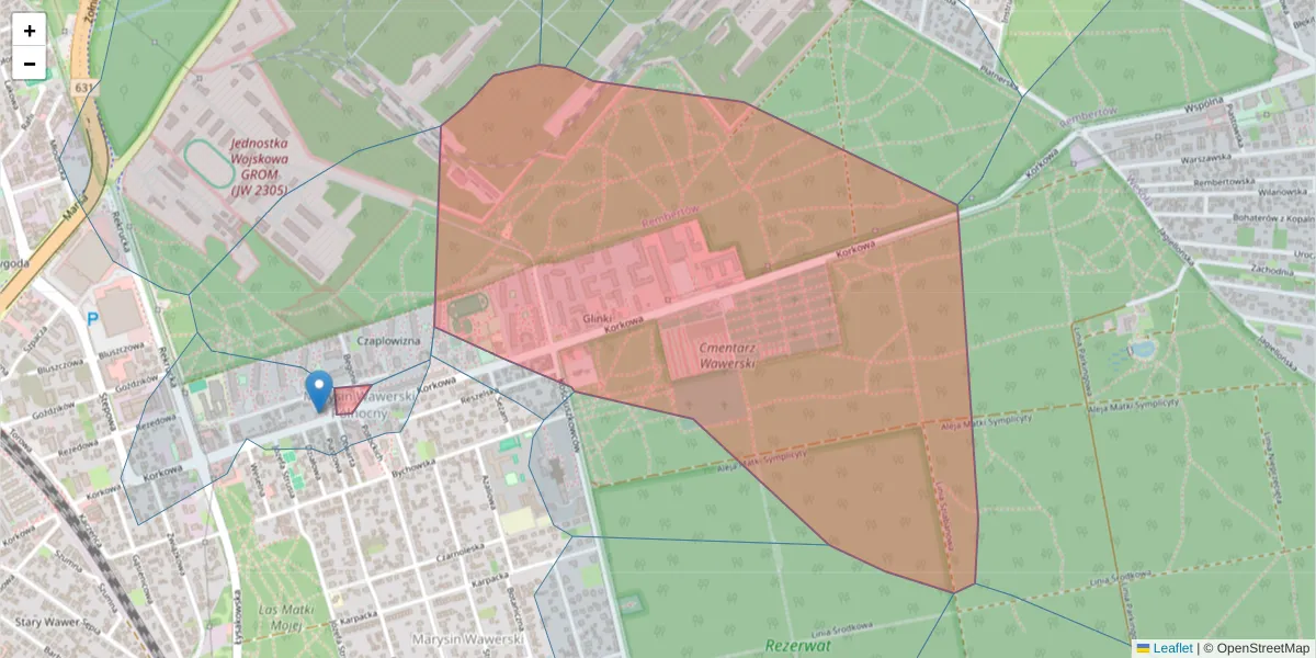 Szczegółowa mapa kodu pocztowego 04-549 z granicami, sąsiednimi kodami pocztowymi i urzędami pocztowymi
