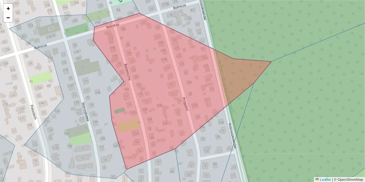 Szczegółowa mapa kodu pocztowego 04-568 z granicami, sąsiednimi kodami pocztowymi i urzędami pocztowymi