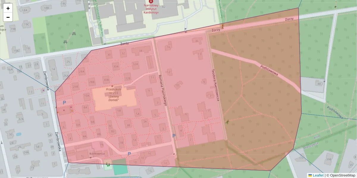 Szczegółowa mapa kodu pocztowego 04-643 z granicami, sąsiednimi kodami pocztowymi i urzędami pocztowymi