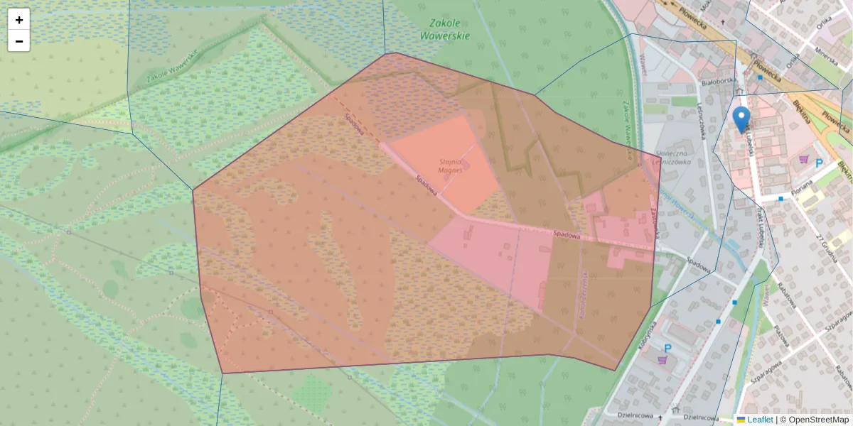 Szczegółowa mapa kodu pocztowego 04-669 z granicami, sąsiednimi kodami pocztowymi i urzędami pocztowymi