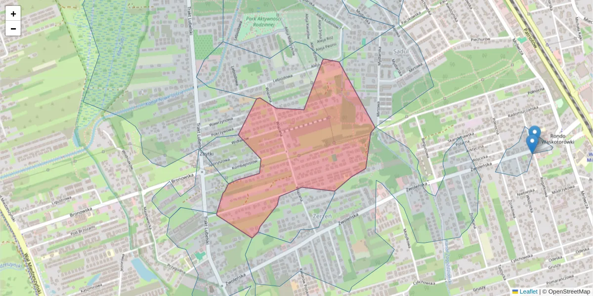 Szczegółowa mapa kodu pocztowego 04-680 z granicami, sąsiednimi kodami pocztowymi i urzędami pocztowymi