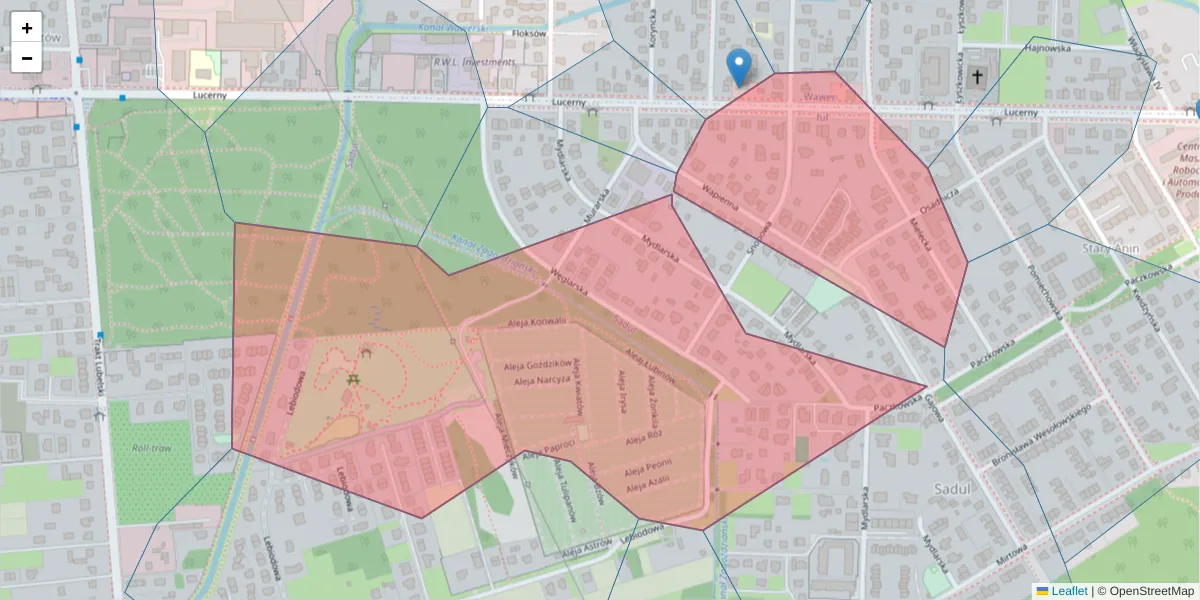 Szczegółowa mapa kodu pocztowego 04-689 z granicami, sąsiednimi kodami pocztowymi i urzędami pocztowymi