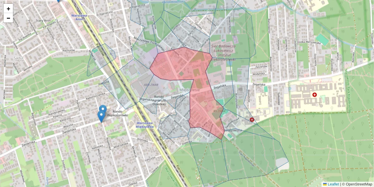 Szczegółowa mapa kodu pocztowego 04-703 z granicami, sąsiednimi kodami pocztowymi i urzędami pocztowymi