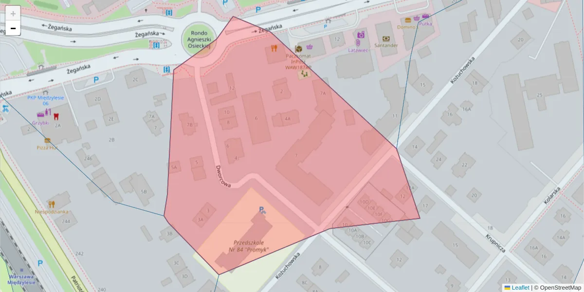 Szczegółowa mapa kodu pocztowego 04-714 z granicami, sąsiednimi kodami pocztowymi i urzędami pocztowymi