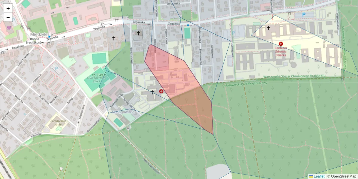 Szczegółowa mapa kodu pocztowego 04-750 z granicami, sąsiednimi kodami pocztowymi i urzędami pocztowymi