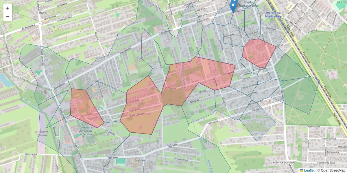 Szczegółowa mapa kodu pocztowego 04-769 z granicami, sąsiednimi kodami pocztowymi i urzędami pocztowymi
