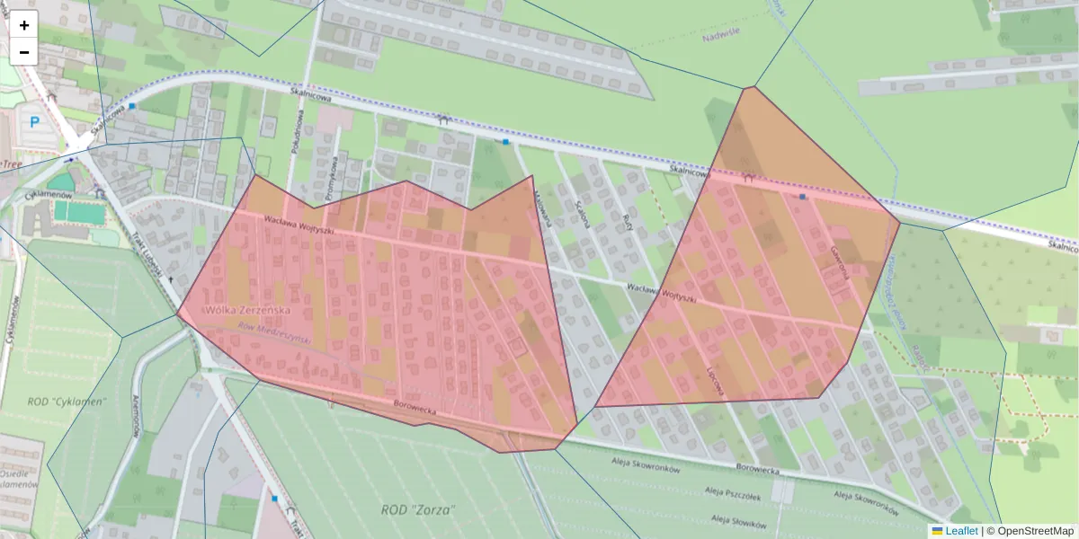 Szczegółowa mapa kodu pocztowego 04-785 z granicami, sąsiednimi kodami pocztowymi i urzędami pocztowymi