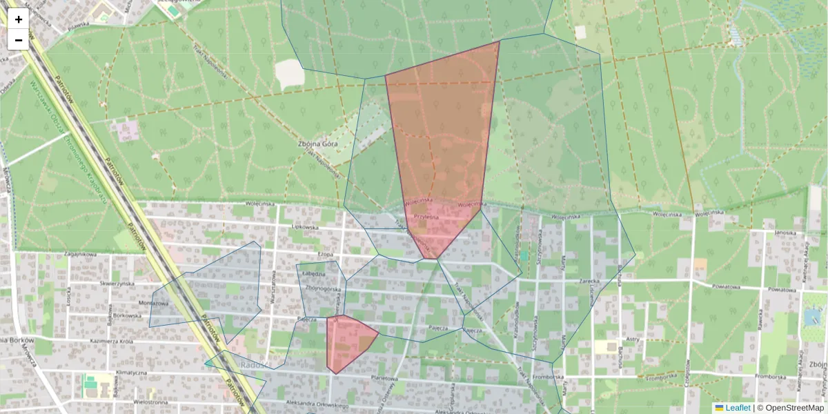 Szczegółowa mapa kodu pocztowego 04-807 z granicami, sąsiednimi kodami pocztowymi i urzędami pocztowymi