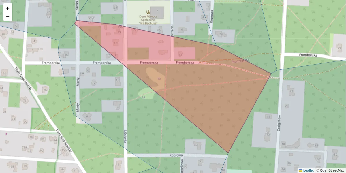 Szczegółowa mapa kodu pocztowego 04-811 z granicami, sąsiednimi kodami pocztowymi i urzędami pocztowymi