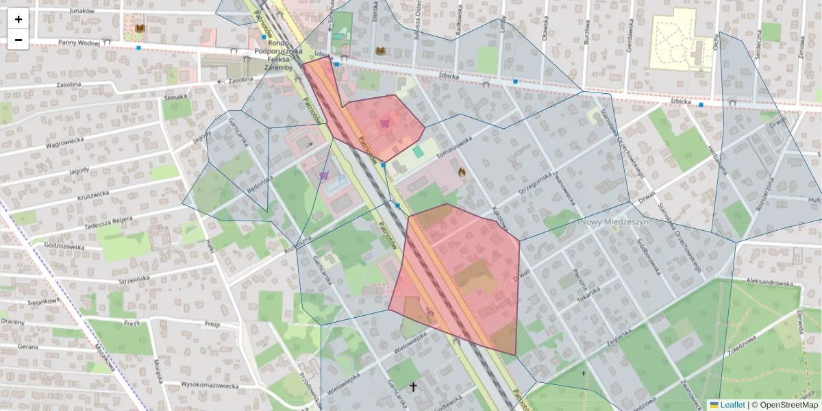 Szczegółowa mapa kodu pocztowego 04-839 z granicami, sąsiednimi kodami pocztowymi i urzędami pocztowymi