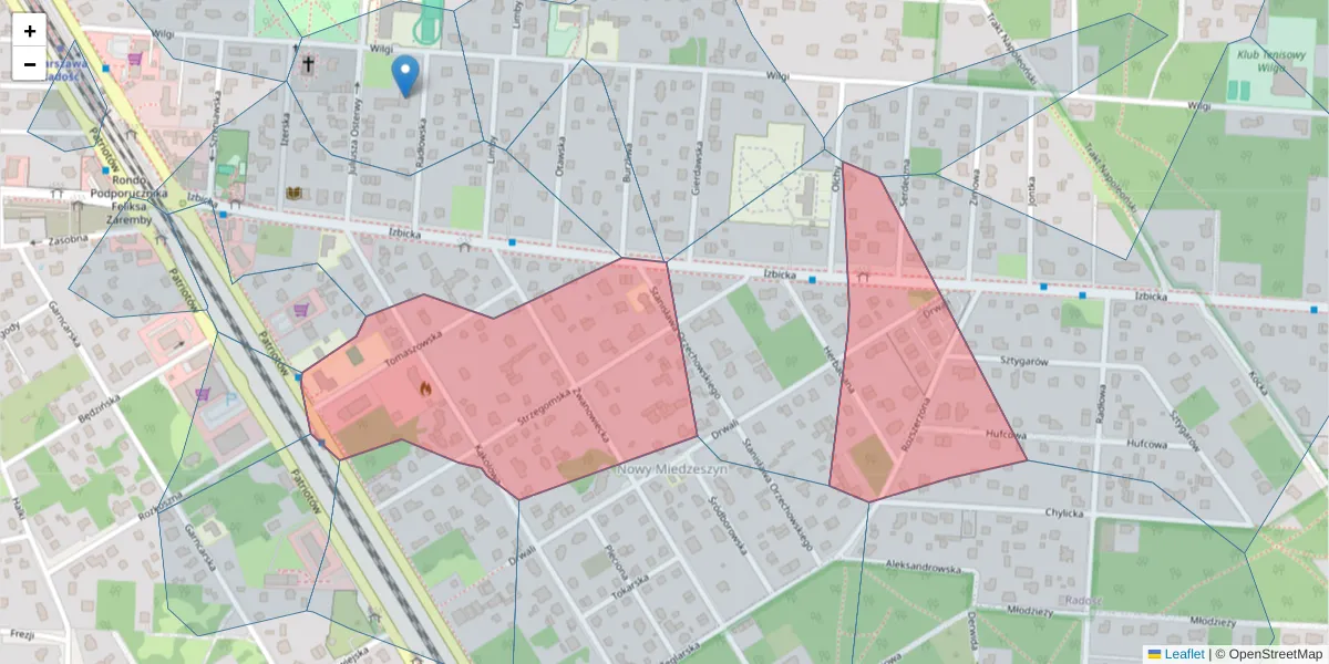 Szczegółowa mapa kodu pocztowego 04-840 z granicami, sąsiednimi kodami pocztowymi i urzędami pocztowymi