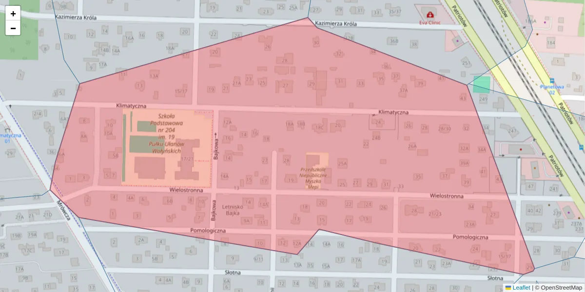 Szczegółowa mapa kodu pocztowego 04-856 z granicami, sąsiednimi kodami pocztowymi i urzędami pocztowymi