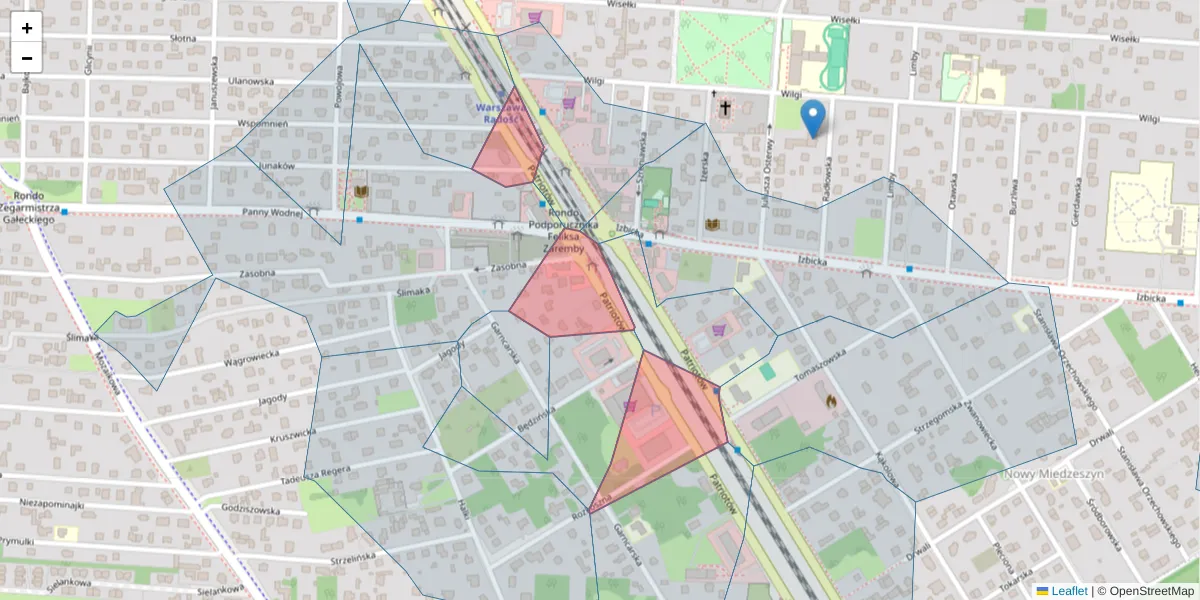 Szczegółowa mapa kodu pocztowego 04-858 z granicami, sąsiednimi kodami pocztowymi i urzędami pocztowymi