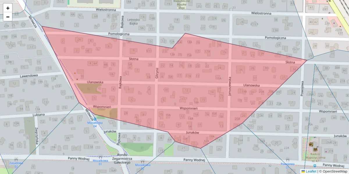 Szczegółowa mapa kodu pocztowego 04-859 z granicami, sąsiednimi kodami pocztowymi i urzędami pocztowymi