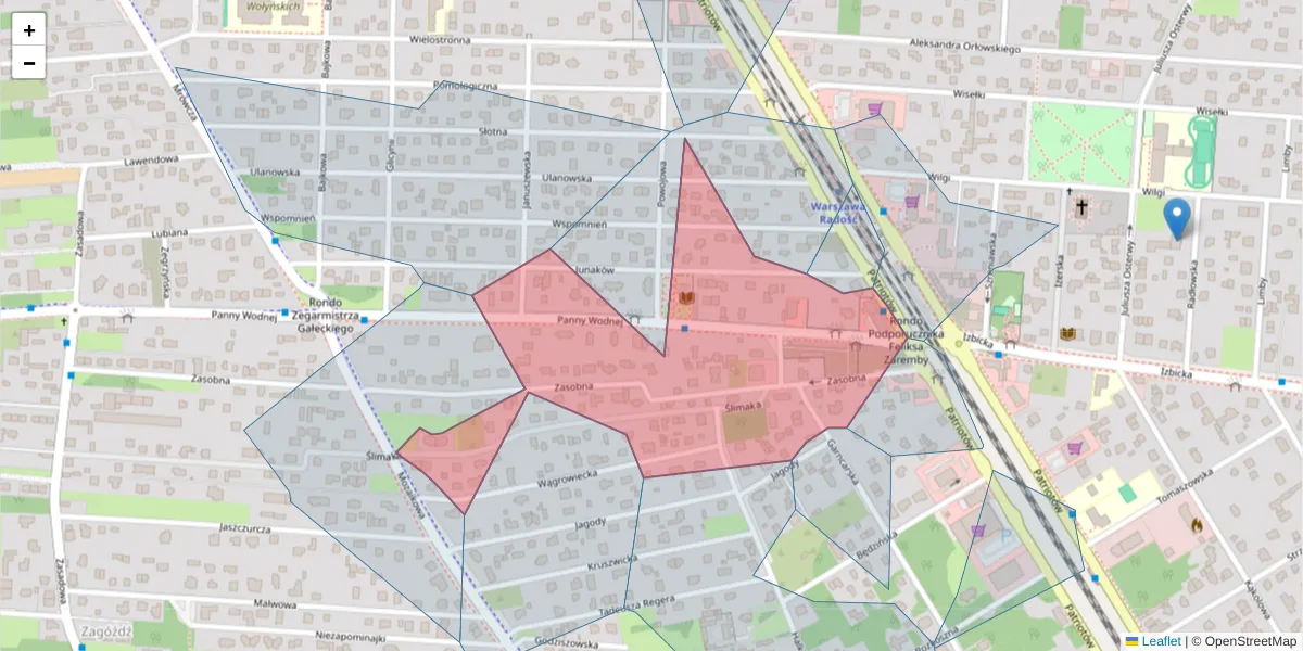 Szczegółowa mapa kodu pocztowego 04-862 z granicami, sąsiednimi kodami pocztowymi i urzędami pocztowymi