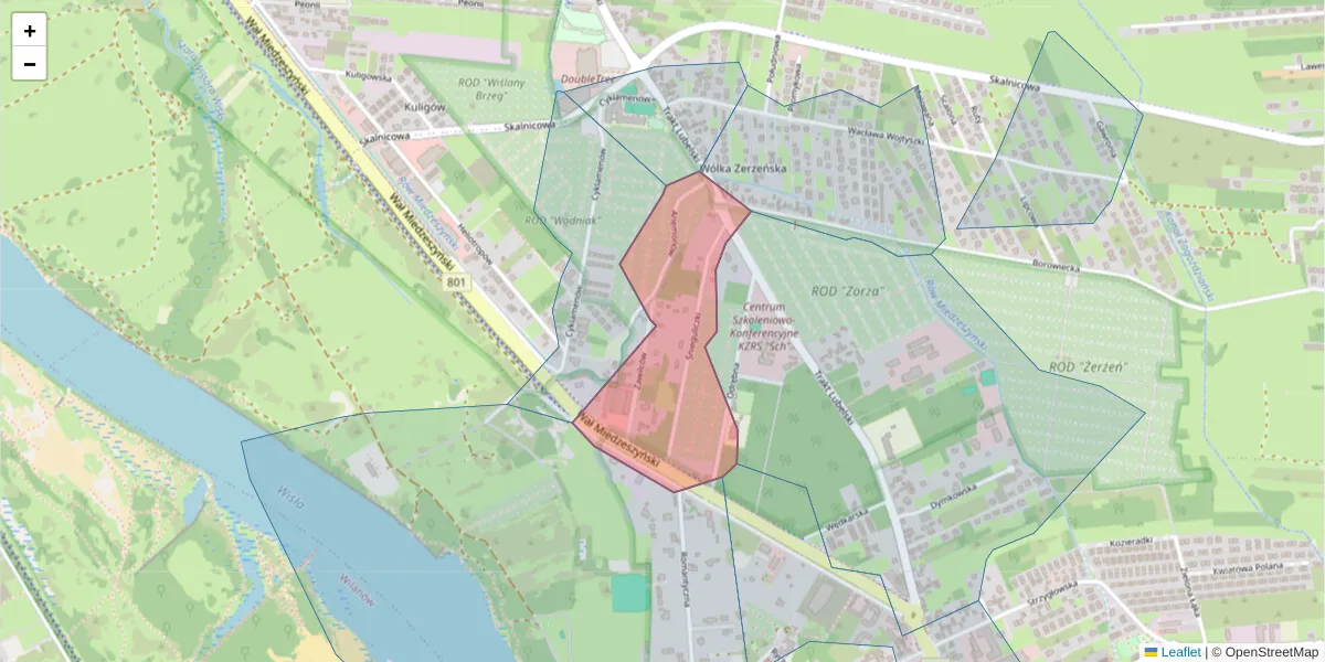 Szczegółowa mapa kodu pocztowego 04-867 z granicami, sąsiednimi kodami pocztowymi i urzędami pocztowymi