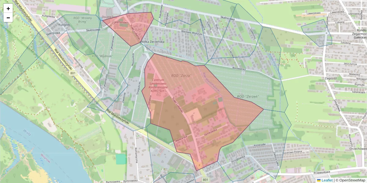 Szczegółowa mapa kodu pocztowego 04-870 z granicami, sąsiednimi kodami pocztowymi i urzędami pocztowymi