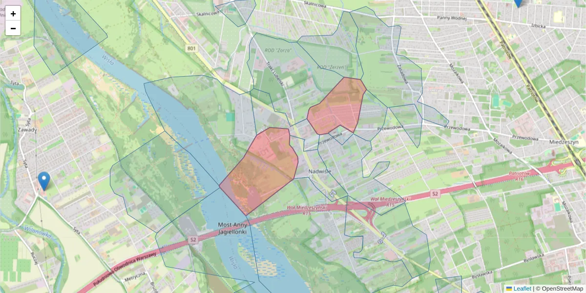 Szczegółowa mapa kodu pocztowego 04-872 z granicami, sąsiednimi kodami pocztowymi i urzędami pocztowymi