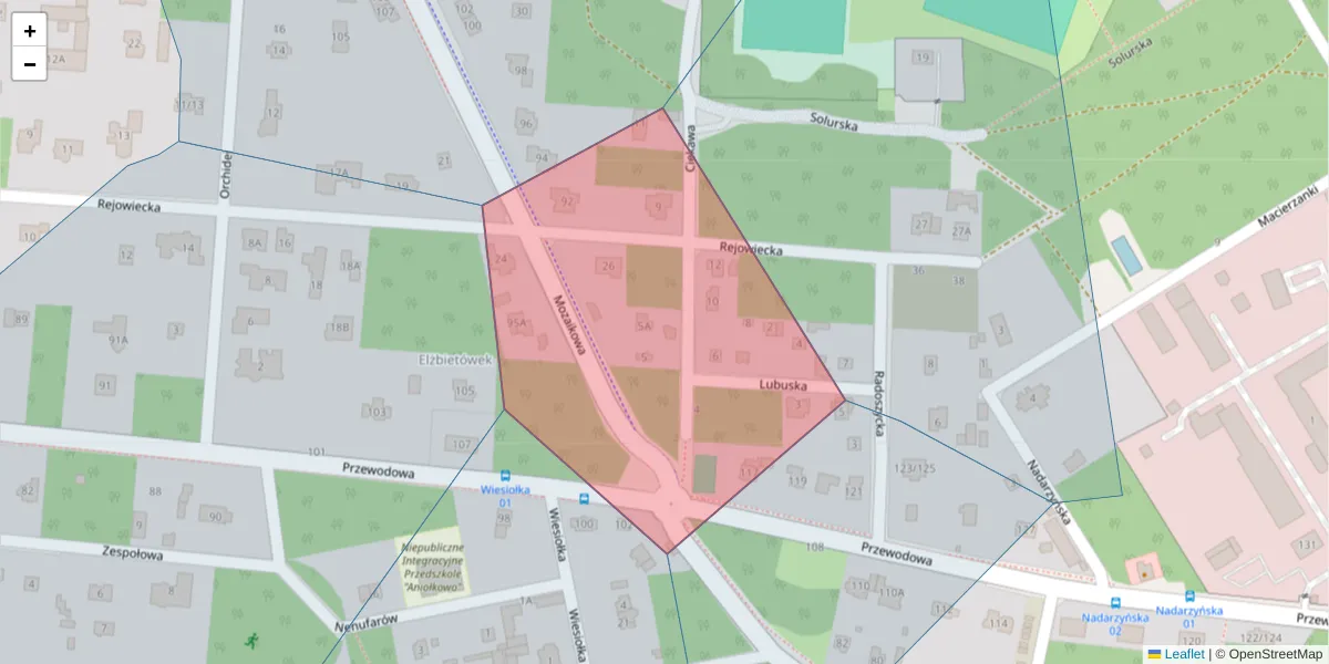 Szczegółowa mapa kodu pocztowego 04-898 z granicami, sąsiednimi kodami pocztowymi i urzędami pocztowymi