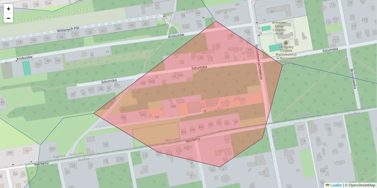 Szczegółowa mapa kodu pocztowego 04-983 z granicami, sąsiednimi kodami pocztowymi i urzędami pocztowymi