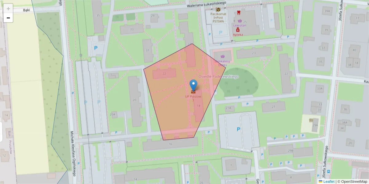 Szczegółowa mapa kodu pocztowego 05-819 z granicami, sąsiednimi kodami pocztowymi i urzędami pocztowymi
