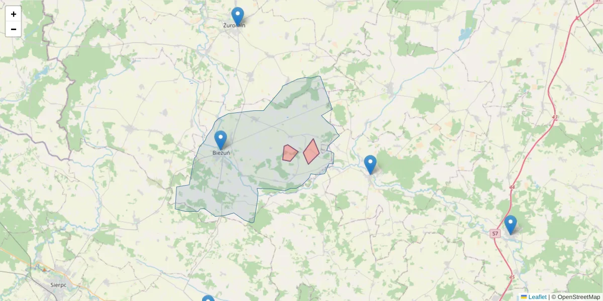 Szczegółowa mapa kodu pocztowego 09-321 z granicami, sąsiednimi kodami pocztowymi i urzędami pocztowymi