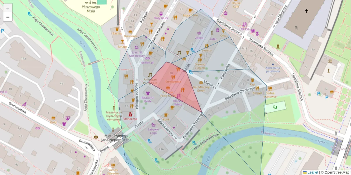 Szczegółowa mapa kodu pocztowego 10-029 z granicami, sąsiednimi kodami pocztowymi i urzędami pocztowymi