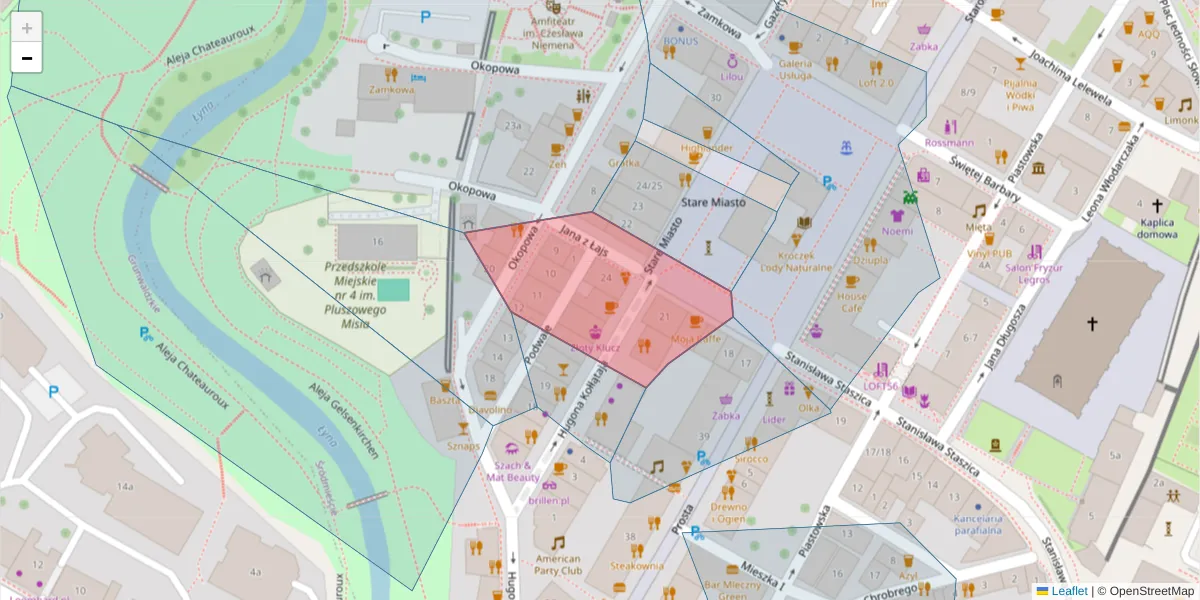 Szczegółowa mapa kodu pocztowego 10-034 z granicami, sąsiednimi kodami pocztowymi i urzędami pocztowymi