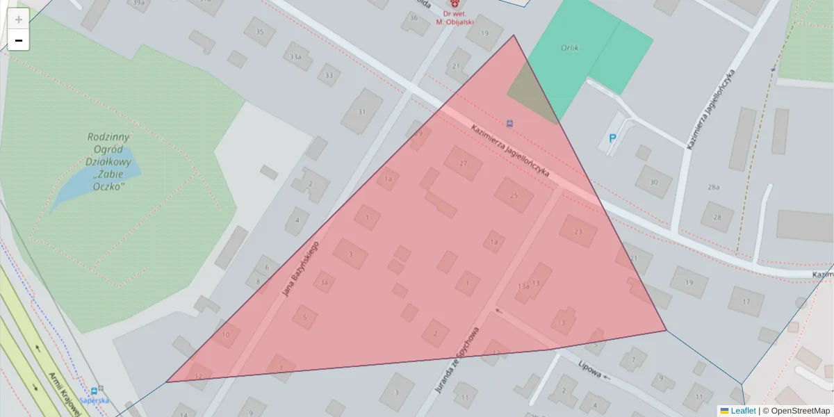 Szczegółowa mapa kodu pocztowego 10-064 z granicami, sąsiednimi kodami pocztowymi i urzędami pocztowymi