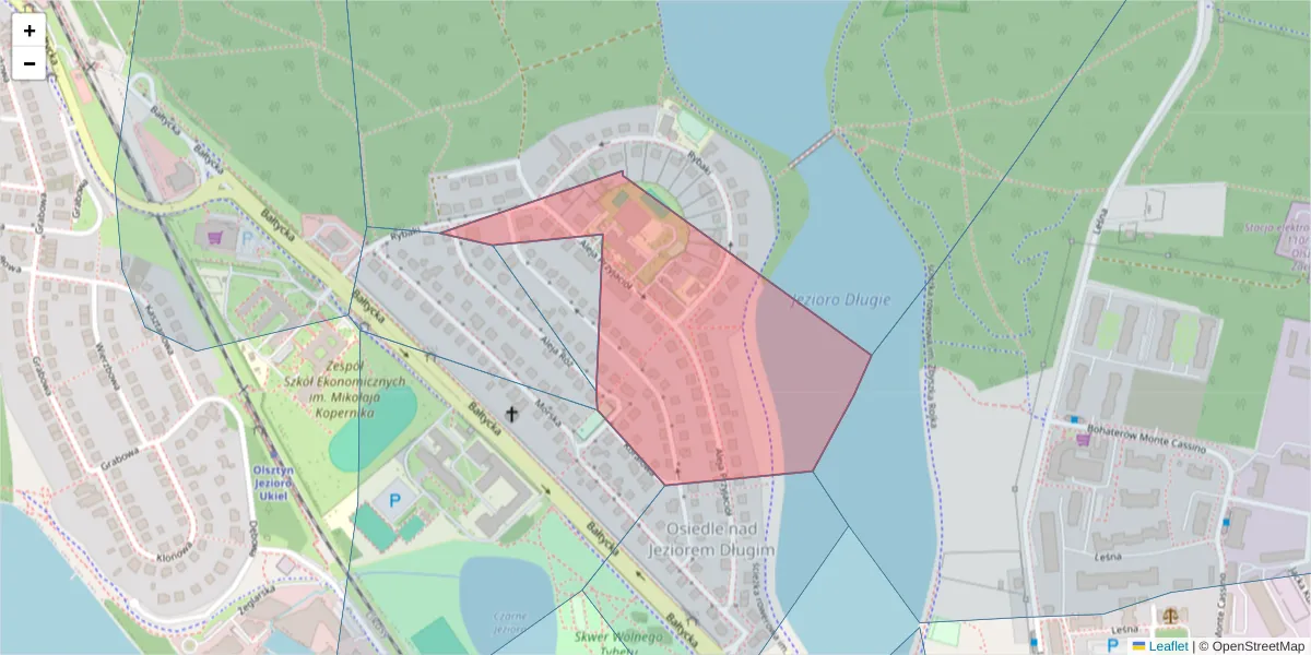 Szczegółowa mapa kodu pocztowego 10-149 z granicami, sąsiednimi kodami pocztowymi i urzędami pocztowymi