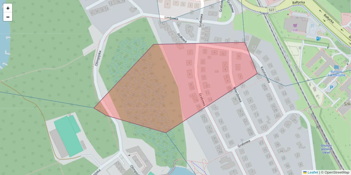 Szczegółowa mapa kodu pocztowego 10-161 z granicami, sąsiednimi kodami pocztowymi i urzędami pocztowymi