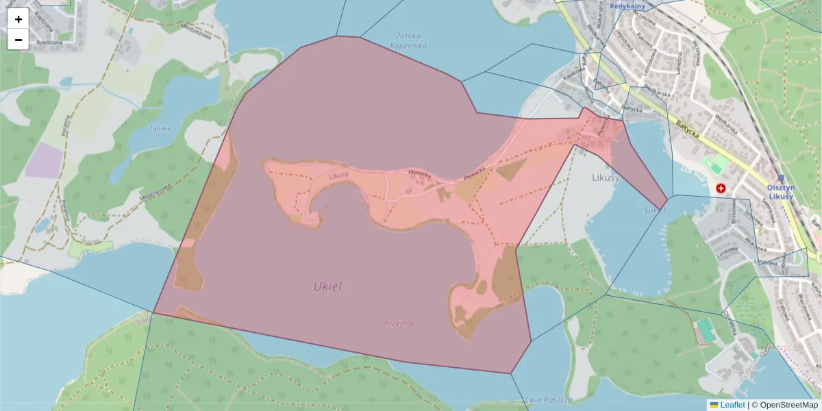 Szczegółowa mapa kodu pocztowego 10-191 z granicami, sąsiednimi kodami pocztowymi i urzędami pocztowymi