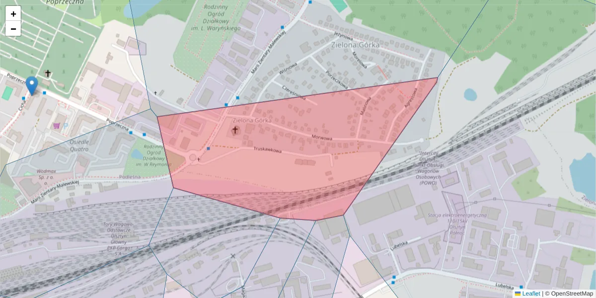 Szczegółowa mapa kodu pocztowego 10-337 z granicami, sąsiednimi kodami pocztowymi i urzędami pocztowymi