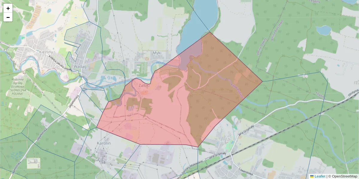 Szczegółowa mapa kodu pocztowego 10-370 z granicami, sąsiednimi kodami pocztowymi i urzędami pocztowymi