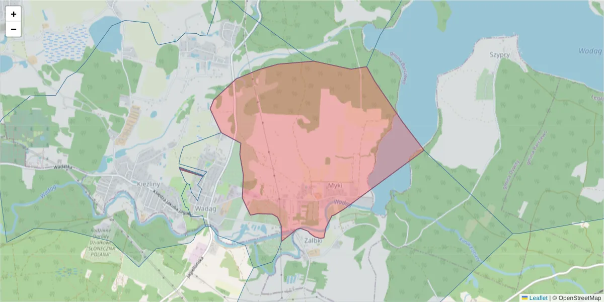 Szczegółowa mapa kodu pocztowego 10-374 z granicami, sąsiednimi kodami pocztowymi i urzędami pocztowymi