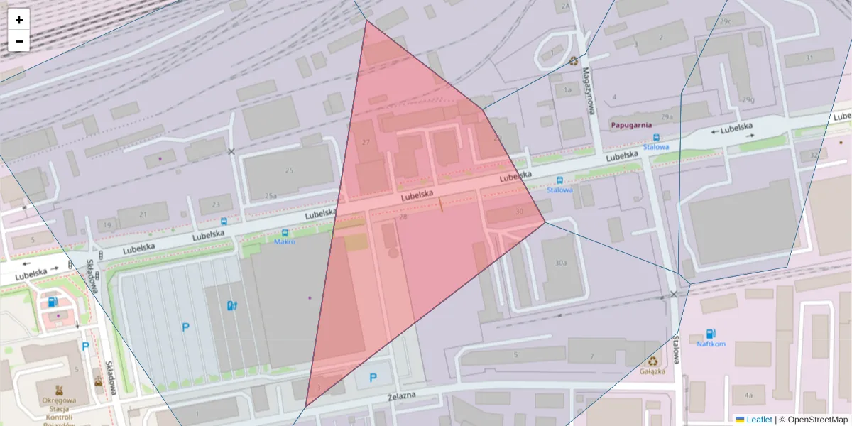 Szczegółowa mapa kodu pocztowego 10-407 z granicami, sąsiednimi kodami pocztowymi i urzędami pocztowymi
