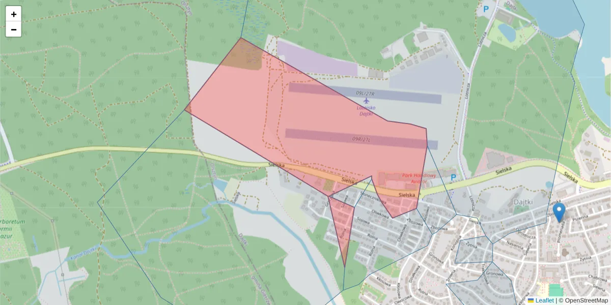 Szczegółowa mapa kodu pocztowego 10-820 z granicami, sąsiednimi kodami pocztowymi i urzędami pocztowymi