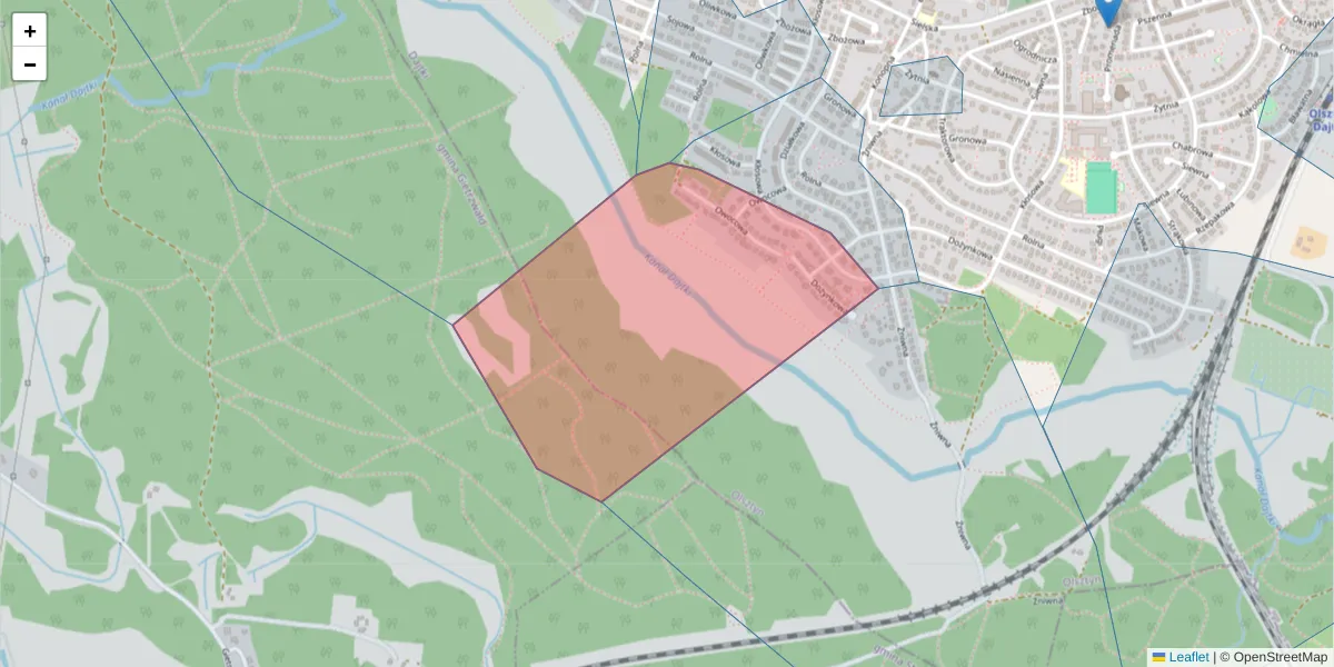 Szczegółowa mapa kodu pocztowego 10-858 z granicami, sąsiednimi kodami pocztowymi i urzędami pocztowymi
