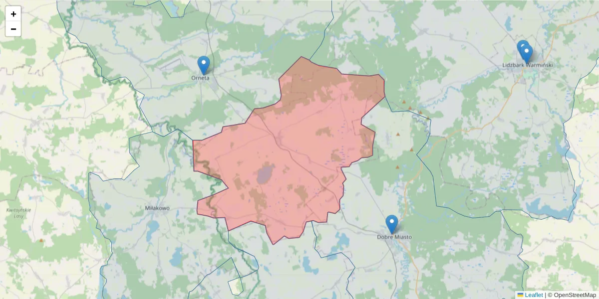 Szczegółowa mapa kodu pocztowego 11-135 z granicami, sąsiednimi kodami pocztowymi i urzędami pocztowymi