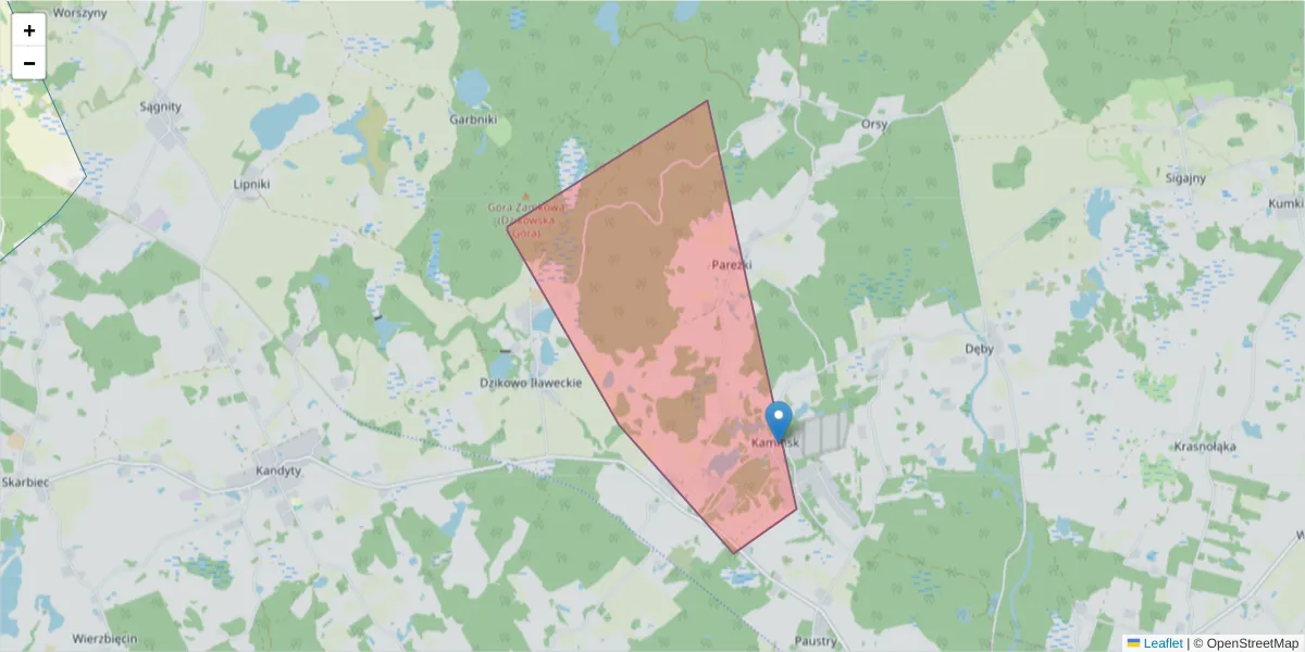 Szczegółowa mapa kodu pocztowego 11-227 z granicami, sąsiednimi kodami pocztowymi i urzędami pocztowymi