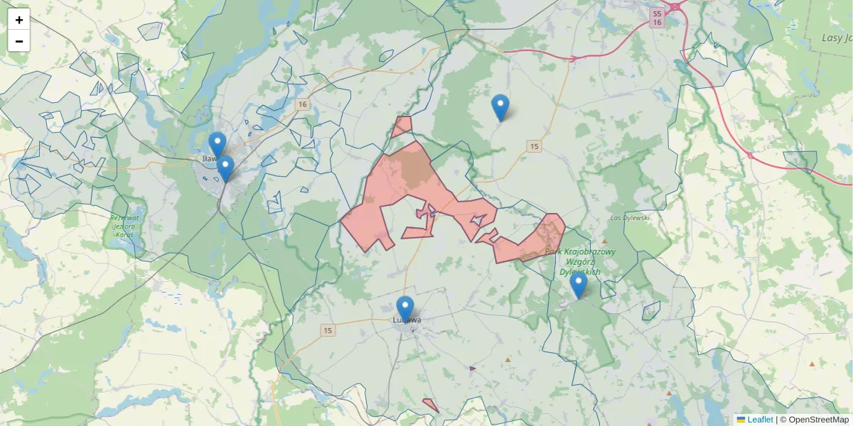 Szczegółowa mapa kodu pocztowego 14-229 z granicami, sąsiednimi kodami pocztowymi i urzędami pocztowymi