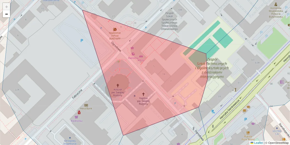 Szczegółowa mapa kodu pocztowego 15-011 z granicami, sąsiednimi kodami pocztowymi i urzędami pocztowymi