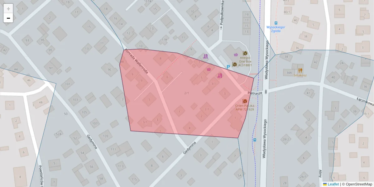 Szczegółowa mapa kodu pocztowego 15-132 z granicami, sąsiednimi kodami pocztowymi i urzędami pocztowymi
