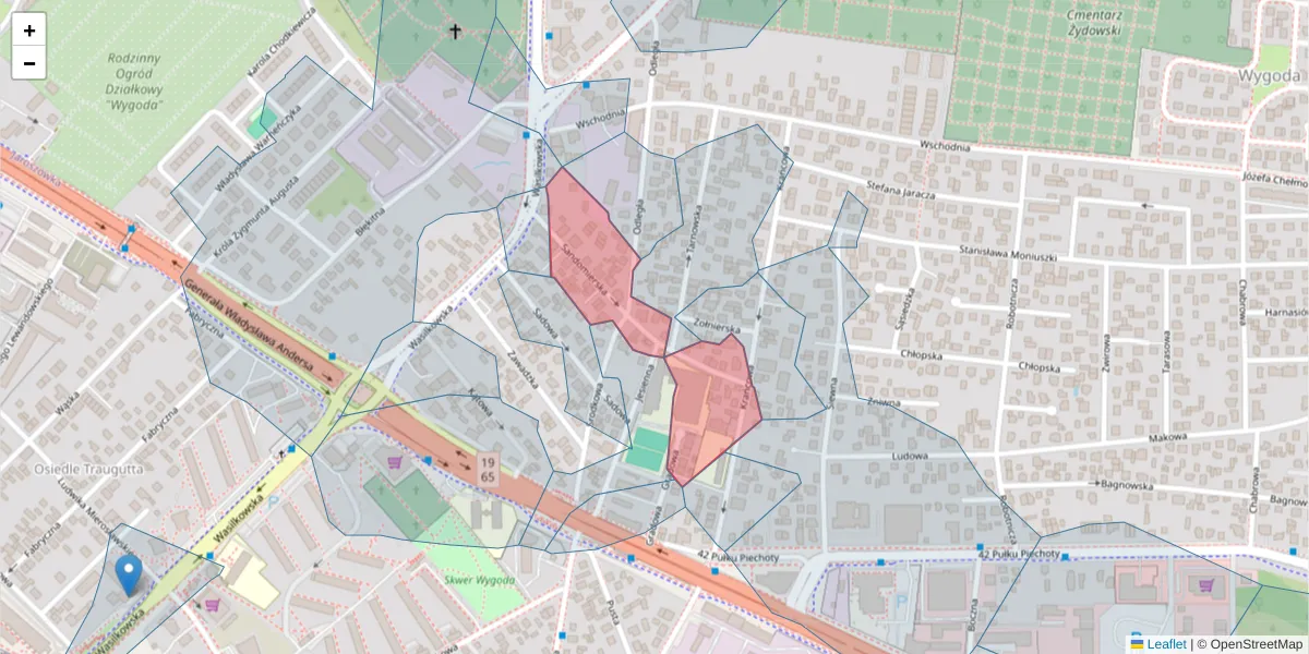 Szczegółowa mapa kodu pocztowego 15-150 z granicami, sąsiednimi kodami pocztowymi i urzędami pocztowymi