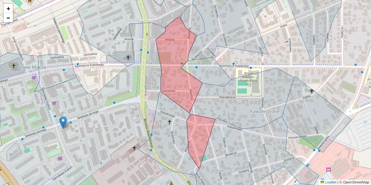 Szczegółowa mapa kodu pocztowego 15-346 z granicami, sąsiednimi kodami pocztowymi i urzędami pocztowymi