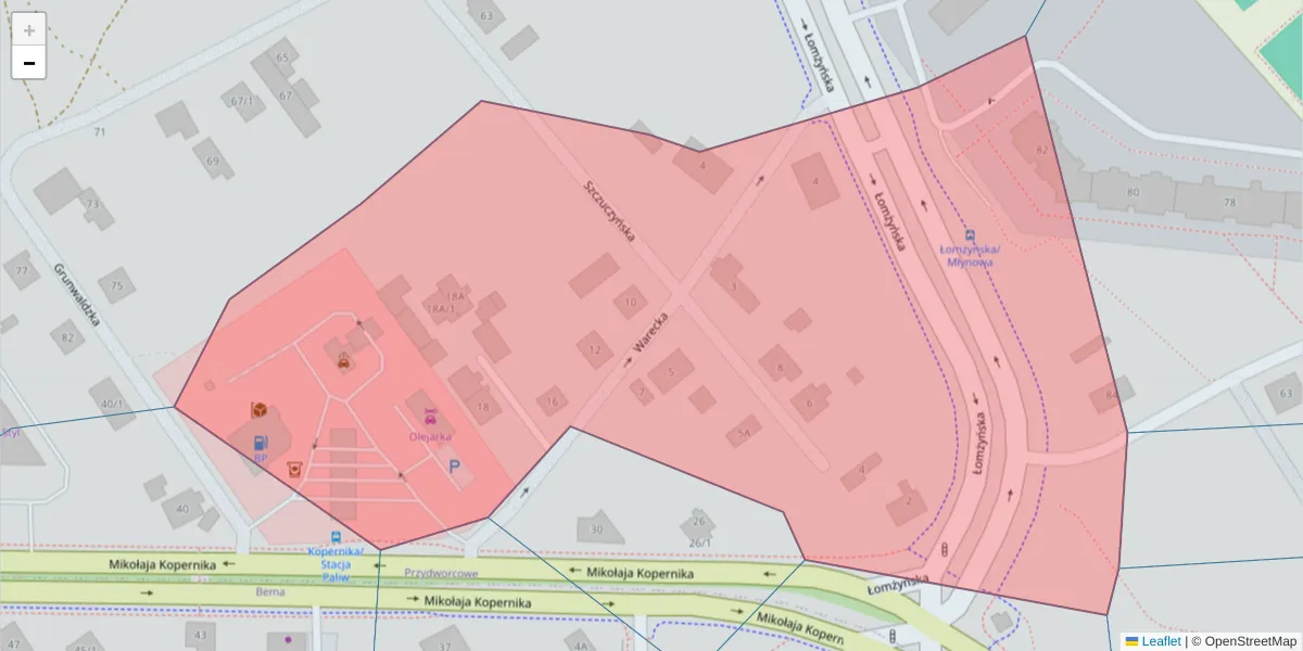 Szczegółowa mapa kodu pocztowego 15-391 z granicami, sąsiednimi kodami pocztowymi i urzędami pocztowymi