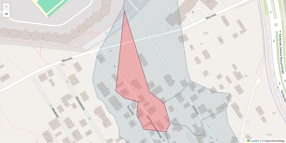 Szczegółowa mapa kodu pocztowego 15-416 z granicami, sąsiednimi kodami pocztowymi i urzędami pocztowymi