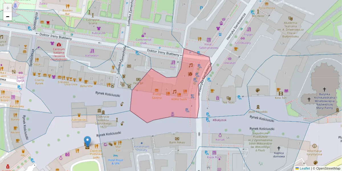 Szczegółowa mapa kodu pocztowego 15-432 z granicami, sąsiednimi kodami pocztowymi i urzędami pocztowymi
