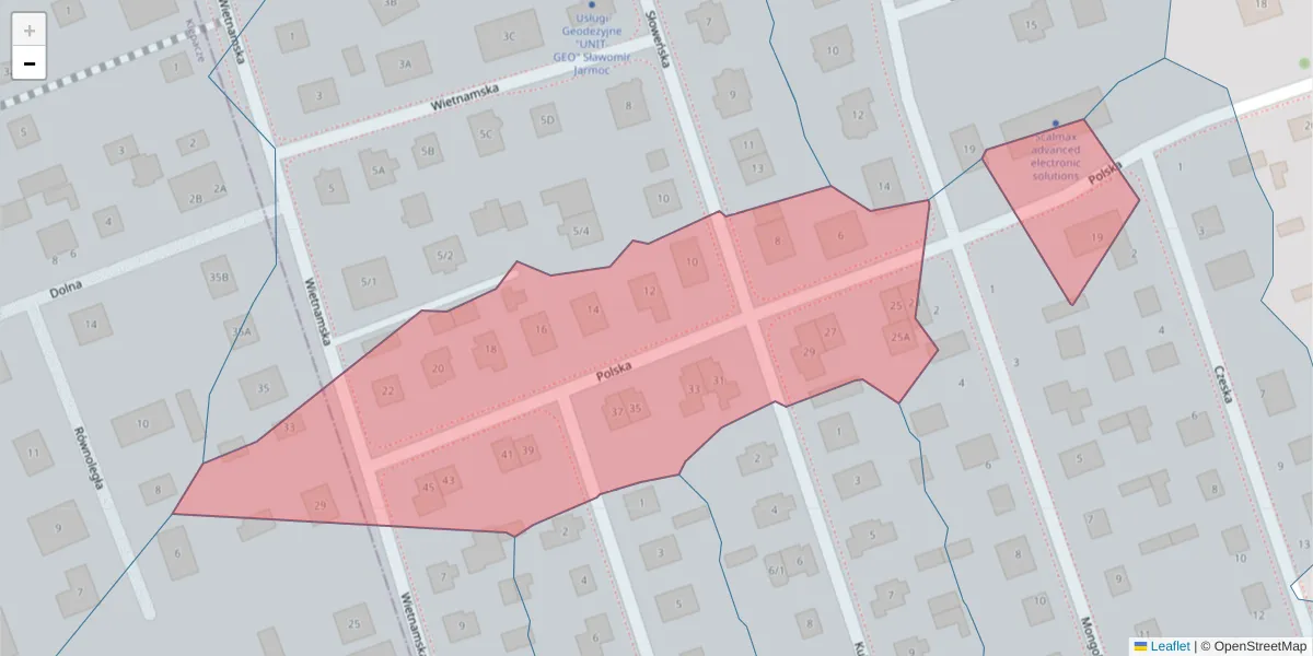 Szczegółowa mapa kodu pocztowego 15-624 z granicami, sąsiednimi kodami pocztowymi i urzędami pocztowymi