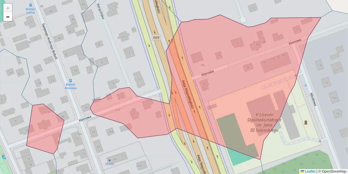 Szczegółowa mapa kodu pocztowego 15-654 z granicami, sąsiednimi kodami pocztowymi i urzędami pocztowymi